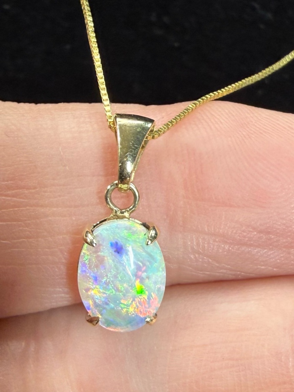 Gold Opal Pendant Necklace - Australian - Picture 3 of 15